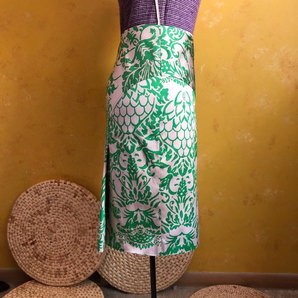 Diane von Furstenberg green printed skirt - Picture 3 of 8
